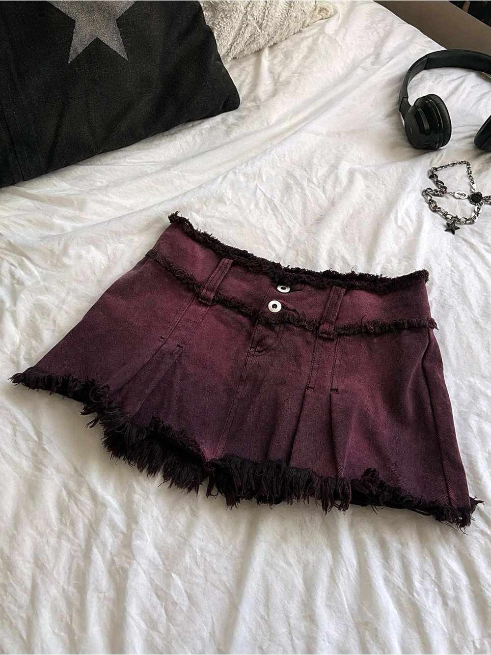 i.am.gia burgundy skylar micro mini skirt